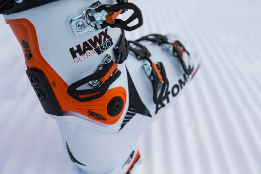 Atomic Hawx 130 Ultra ski boot walking on snow