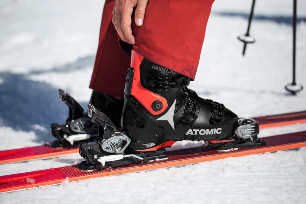 The Atomic Hawx Prime ski boot offered as part of Okemo Ski Rentals at The Boot Pro Ski Shop.